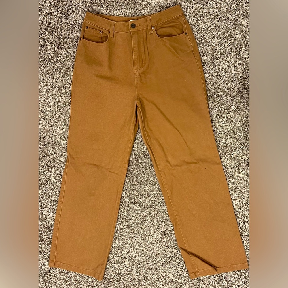 Rhythm straight leg corduroy pants - deep orange color